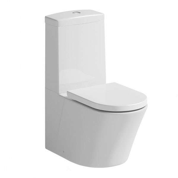 Mode Tate close coupled toilet and complete black shower door suite 1200mm