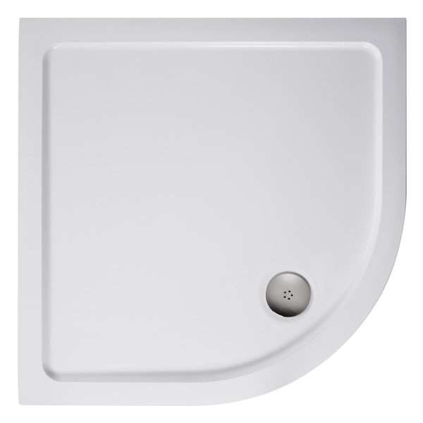 Ideal Standard 6mm sliding Idealclean quadrant shower enclosure with tray and waste 900 x 900