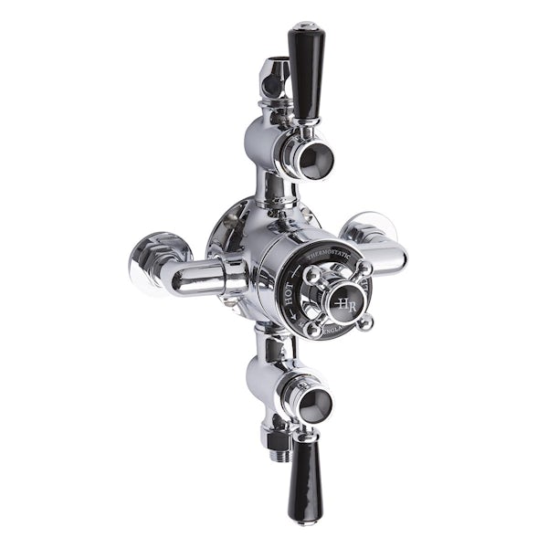 The Bath Co. Helmsley traditional black detail triple exposed valve