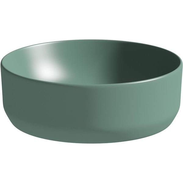 Mode Orion sage green round countertop basin 355mm