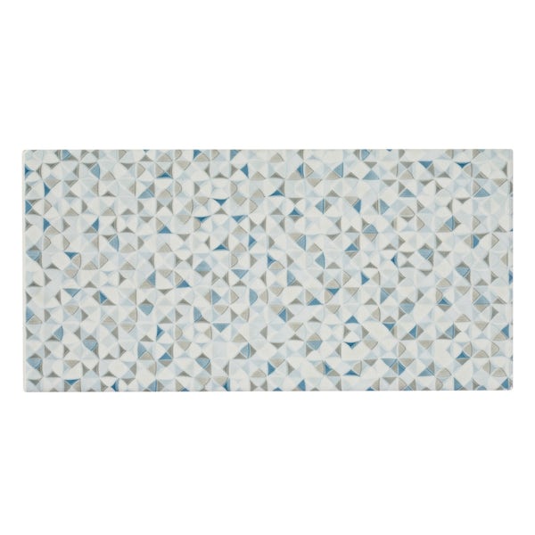 Glacier blue and grey feature gloss wall tile 100mm x 200mm