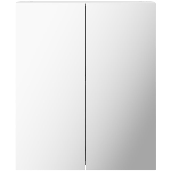 Mode Nouvel gloss white mirror cabinet 600mm