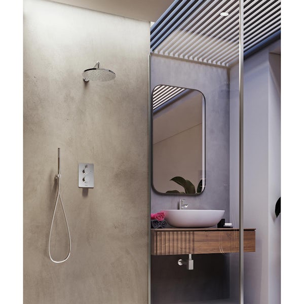 Aqualisa Dream concealed round thermostatic mixer shower with slider rail and handset