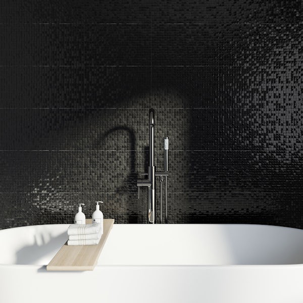 Studio Conran hartland black pressed mosaic tile 248mm x 398mm