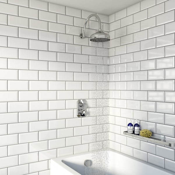 The Bath Co. Camberley concealed thermostatic mixer shower with wall arm and bath filler