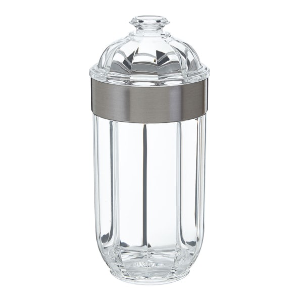 Silver large acrylic storage jar