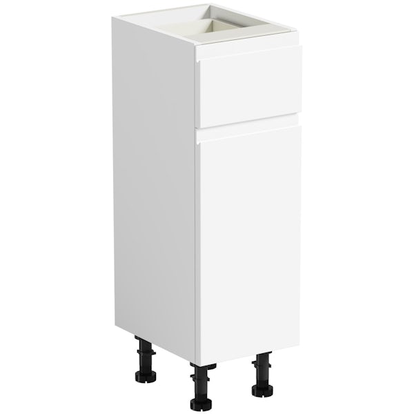 Orchard Wharfe white straight small storage fitted furniture pack with white worktop