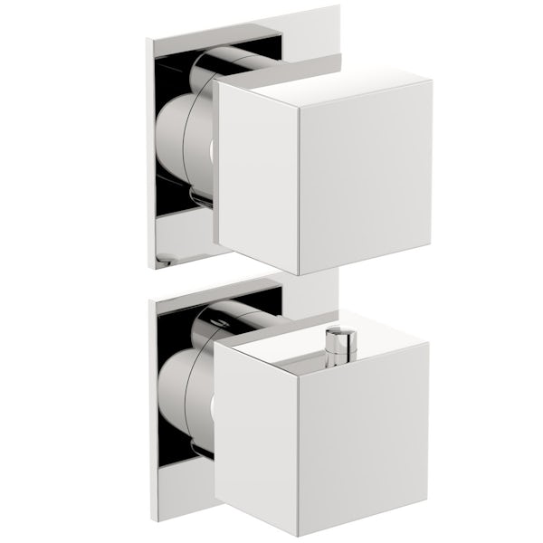 Mode Cooper thermostatic twin shower valve and slider rail set