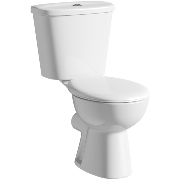 Clarity close coupled toilet suite with full pedestal basin 540mm