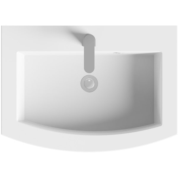 Mode Harrison white wall hung vanity unit and basin 600mm with tap