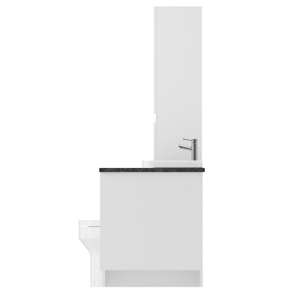 Reeves Wharfe white corner small drawer fitted furniture pack with black worktop