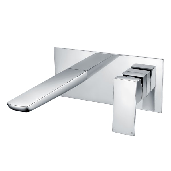 Mode Foster chrome wall mounted basin mixer tap