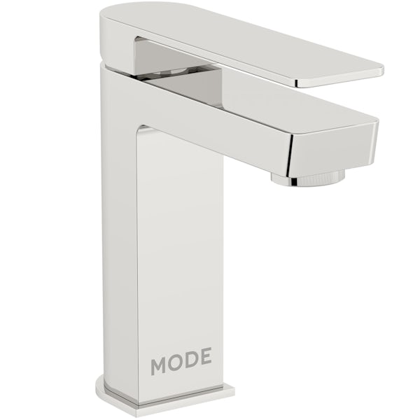 Mode Carter slate gloss grey floorstanding vanity unit and ceramic basin 800mm with tap