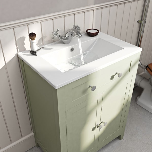 The Bath Co. Camberley sage vanity unit with basin 600mm