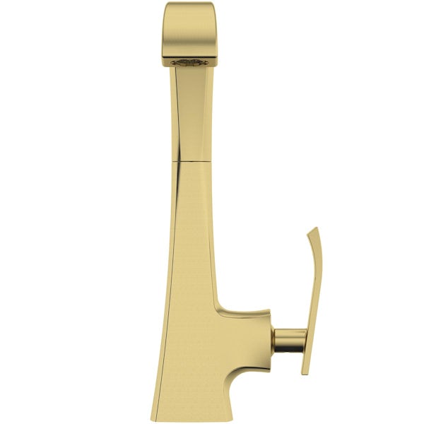 Schon Longleat brushed brass kitchen mixer tap