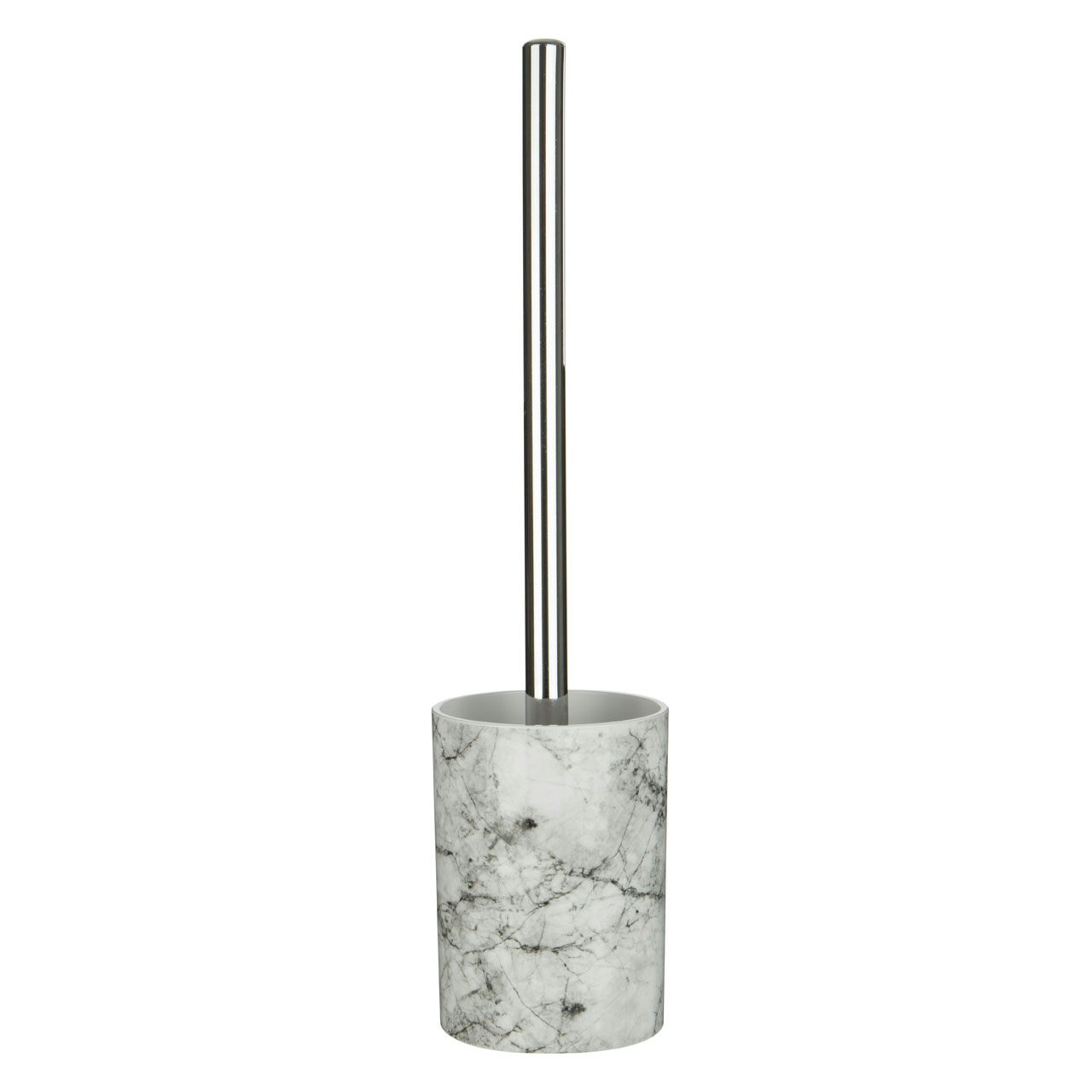 Accents Rome black and white marble effect toilet brush and holder
