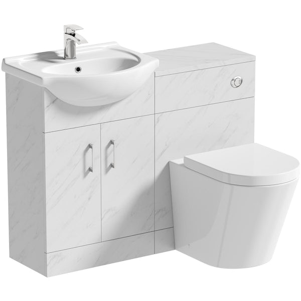 Orchard Lea marble furniture combination and Contemporary back to wall toilet with seat