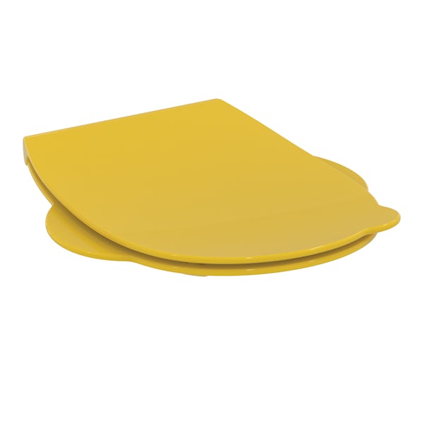 Armitage Shanks Contour 21 yellow seat and cover for back to wall toilets