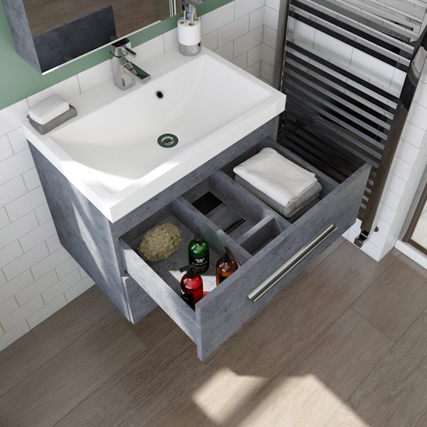 Orchard Kemp wall hung vanity unit and basin 600mm with tap