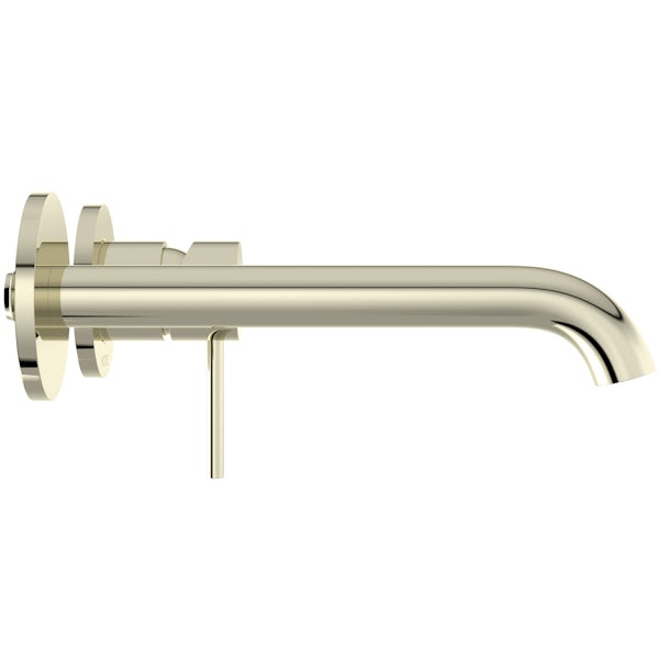 Mode Spencer round wall mounted gold bath mixer tap