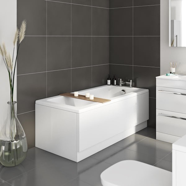 Orchard straight square edged bath with front and end panel pack