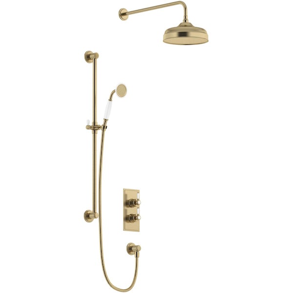 The Bath Co. Aylesford Vintage brushed brass concealed dual function diverter shower system