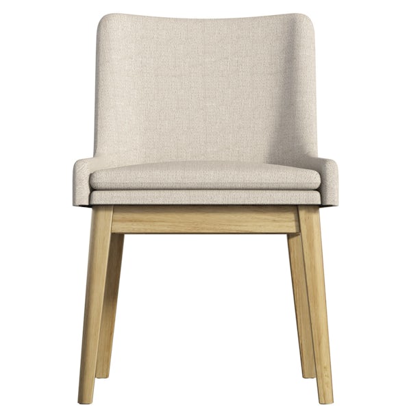Lincoln Oak and Beige Pair of Dining Chairs