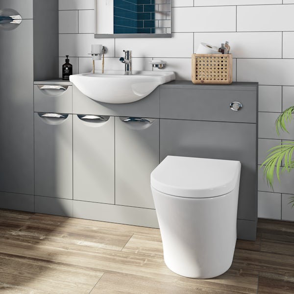 Orchard Elsdon stone grey 1060mm combination with contemporary back to wall toilet and seat