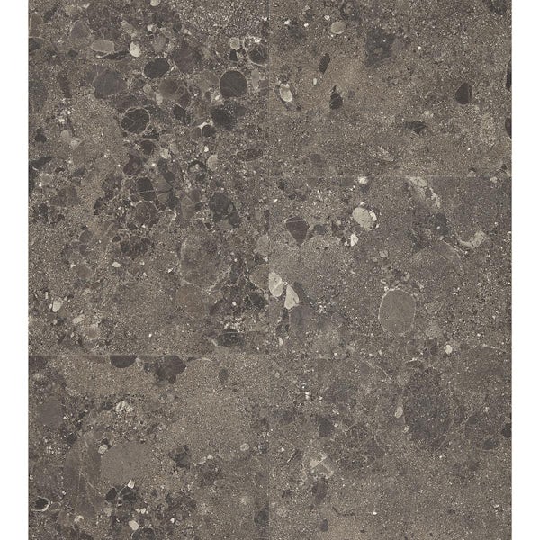 BerryAlloc Pure 5mm LVT flooring Terazzo Dark Grey matt laquer 1326 x 204