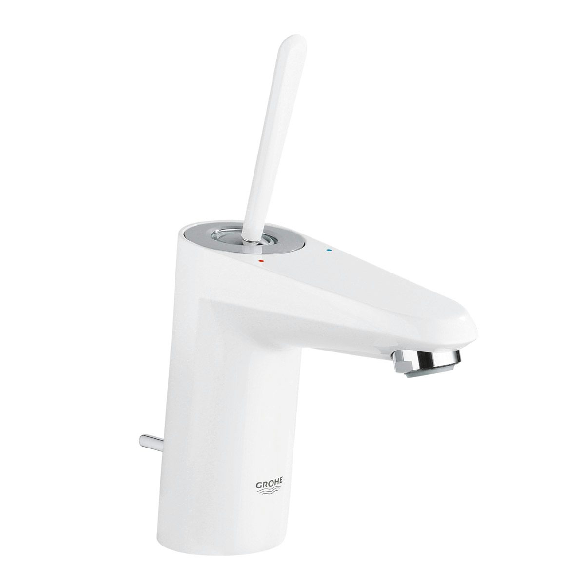 Grohe Eurodisc Joy basin mixer tap white with waste and tap adaptor