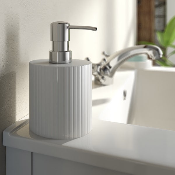 Accents white and chrome soap dispenser