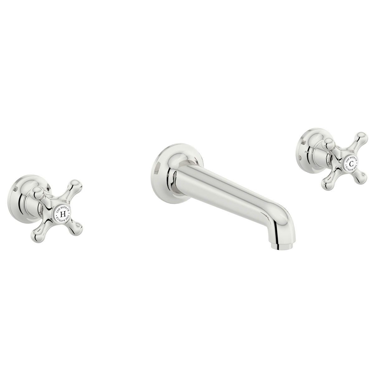 The Bath Co. Camberley wall mounted basin mixer tap with slotted waste