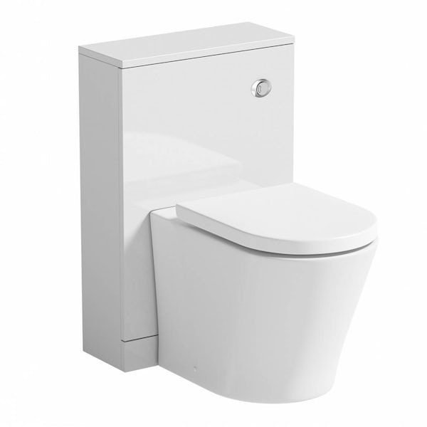 Clarity white back to wall toilet unit with contemporary toilet and seat