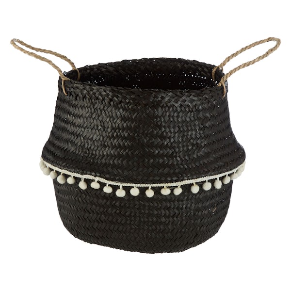 Medium black seagrass basket