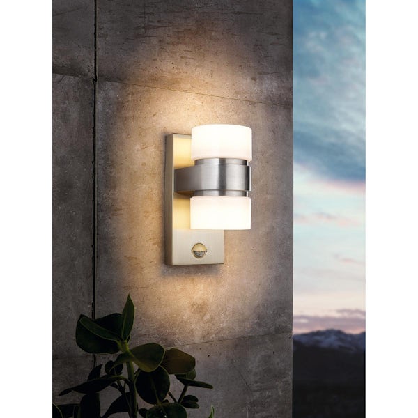 Eglo Atollari outdoor wall light IP44 in silver