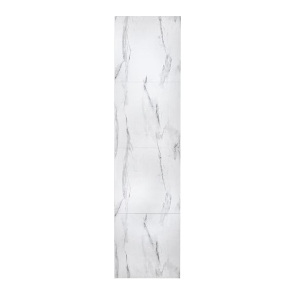 Showerwall white marble 60 x 30 tile effect shower wall panel 2400 x 600 pack of 2