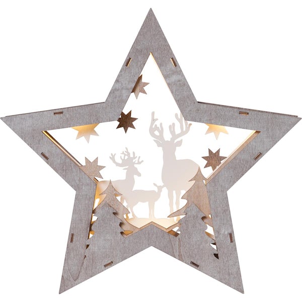 Eglo Christmas LED rustic wood star decoration