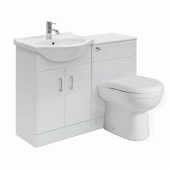 Sienna Autograph White Gloss Combination Vanity Unit - Small
