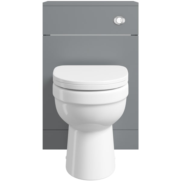 Orchard Elsdon stone grey slimline back to wall unit with Eden toilet & soft close seat