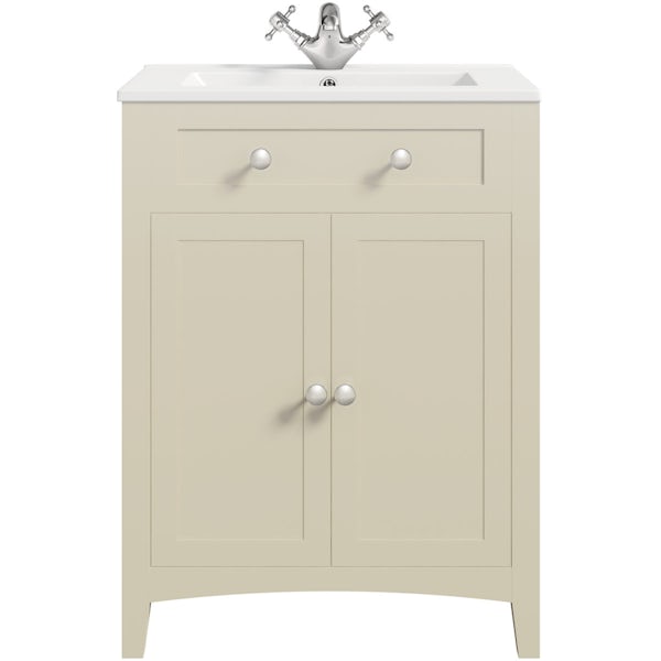 The Bath Co. Camberley satin ivory vanity unit with basin 600mm