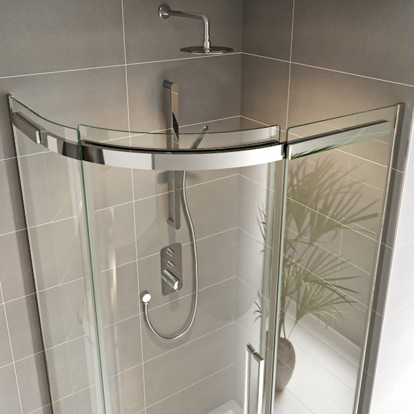 Mode Foster stainless steel right handed offset quadrant shower enclosure 1000 x 800