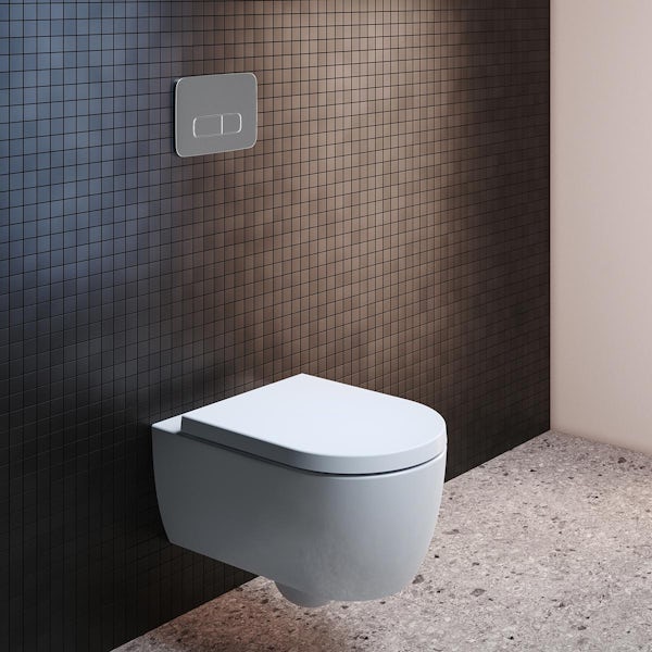 Ideal Standard Prosys 150 depth mechanical cistern with Oleas M3 chrome dual flush plate