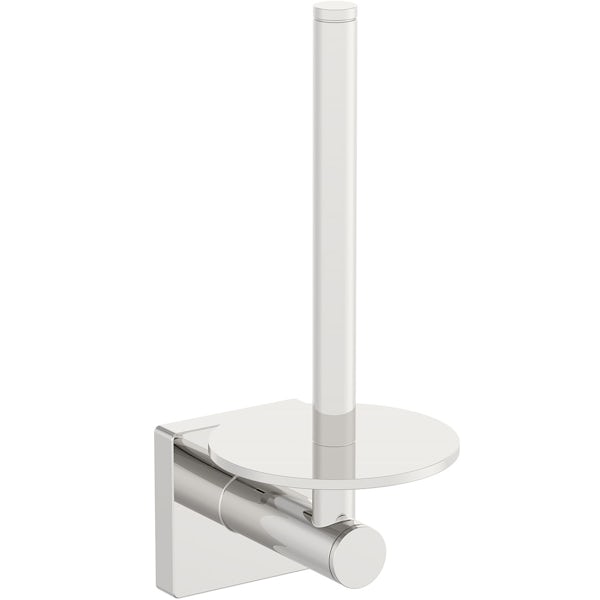 Accents square plate contemporary spare toilet roll holder