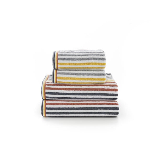 Deyongs Hannover striped 4 piece towel bale in mustard