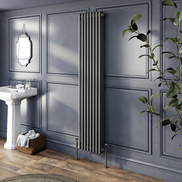 The Heating Co. Corso anthracite grey tall 3 column radiator