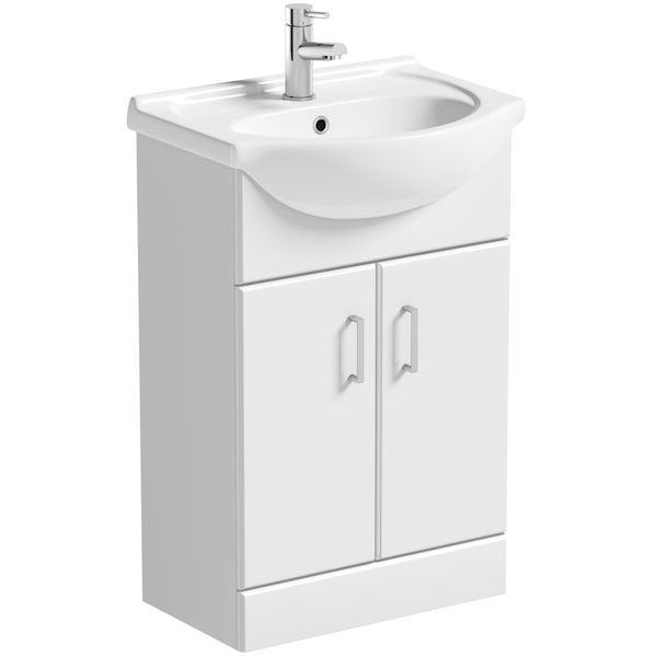 Orchard Eden close coupled toilet and white vanity unit suite 550mm