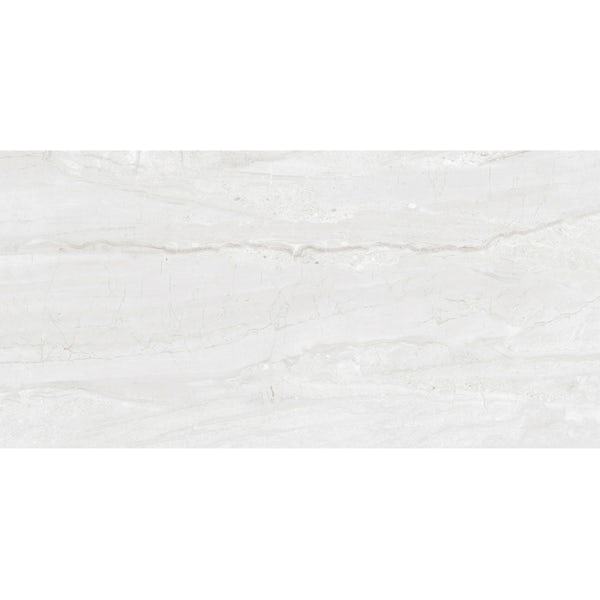 Comet light grey marble effect gloss wall and floor tile 300mm x 600mm