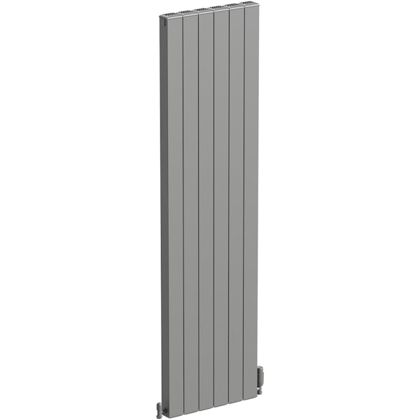 The Heating Co. Edmonton vertical textured grey aluminium radiator