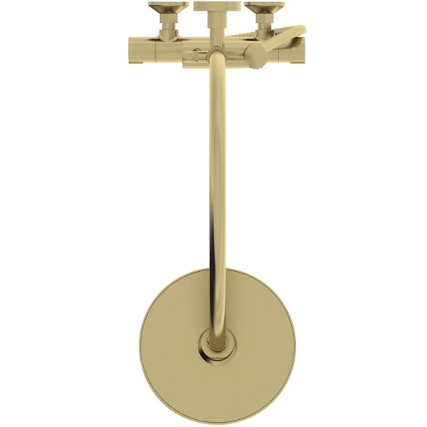 Orchard Derwent brushed brass round shower riser system