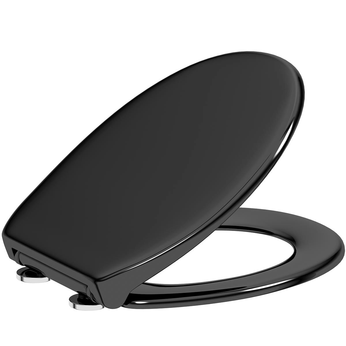 Accents universal black toilet seat with soft close and quick release